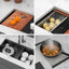 Évier de cuisine à double cuve (60/40) à double cuve - 36 po x 19 po x 10 po noir bronze industriel avec deux cuves profondes de 10 po