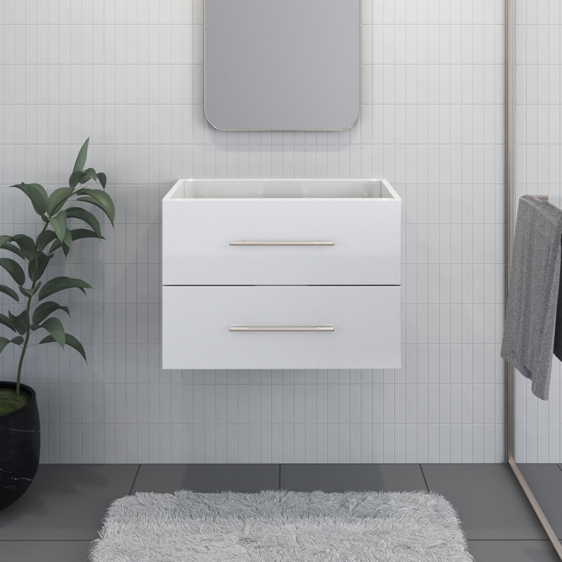 Base de meuble-lavabo mural simple 29 po Abdirahman, Blanc