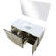 48 po Meuble-lavabo rustique pour salle de bain. Plateau en marbre et miroir 43 po. 20 D. Fermeture en douceur. Tiroirs d'armoire. To To 48 "To Scratches Stains