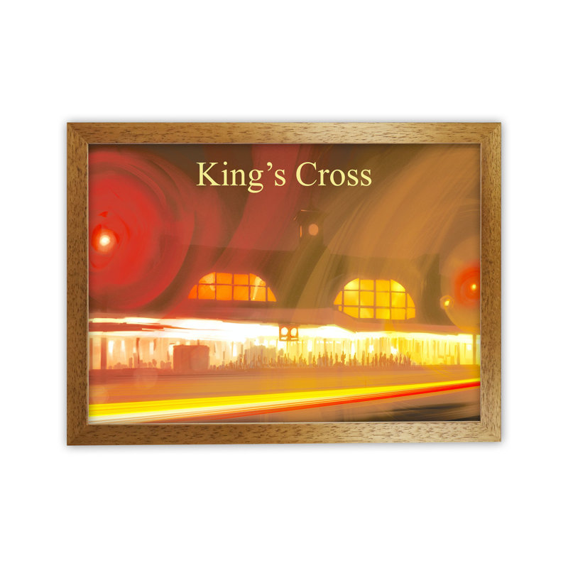 King's Cross by Richard O'Neill - Print, Brown Framed, 34cm H x 46cm W x 3cm D