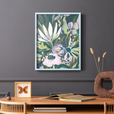 «Purple Jungle Garden I», reproduction encadrée - bois massif