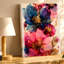 Abstrait, peinture florale rose, maison bleue, impression sur toile, floral-1953934324
