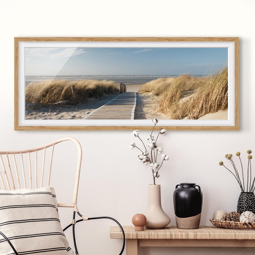 Bild mit Rahmen - Ostseestrand - Panorama-Landschaft - B