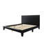 Structure de lit plateforme en noyer de style Mid-Century moderne avec tête de lit, bois massif, support de lattes de bois, aucun sommier requis, double, noir-2118897417-2118897418