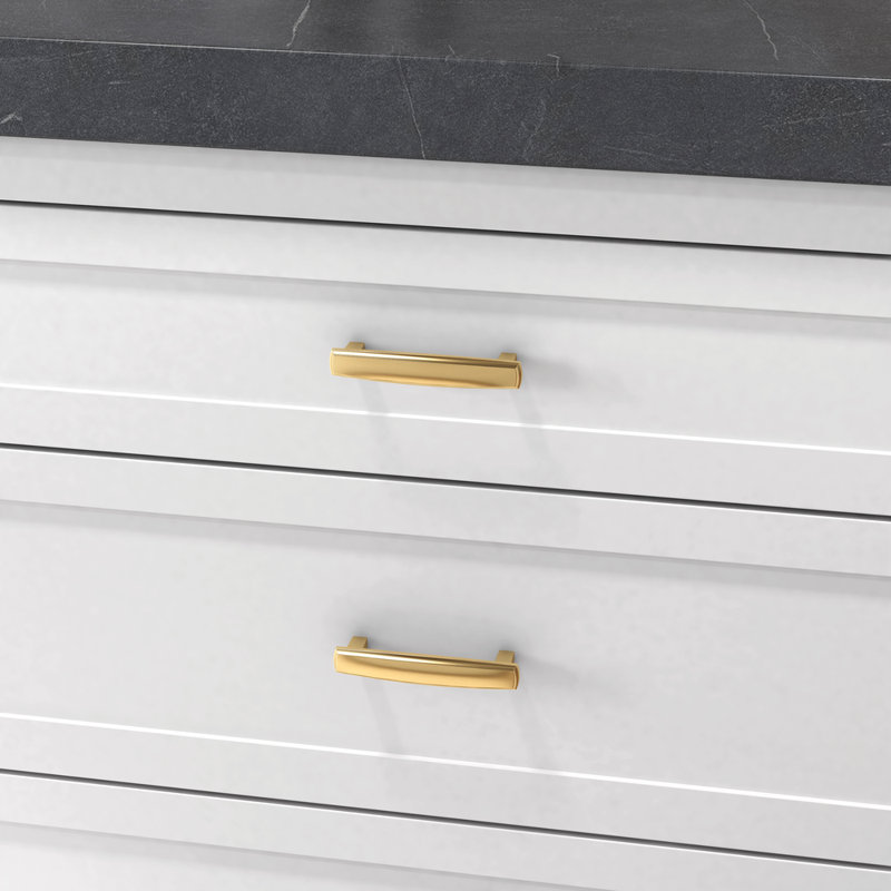 Non-Lacquered Brass 4" Cabinet Pull with Mounting Hardware