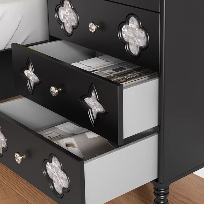 Shell Velvet Black Accent Chest