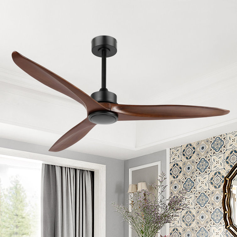 Antinisha 52" Solid Wood 3-Blade Propeller Ceiling Fan with Remote