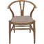 Chaises de salle à manger modernes de style Mid-Century 2 pièces, structure en noyer riche, sièges rembourrés, dossiers arrondis, pieds fuselés, chaises de revêtement brun (de 2), finition douce