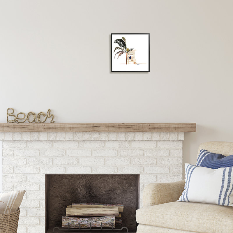 Minimal Tropical Beach par Amelia Noyes, Giclée encadrée noir minuit, H 12 po x l 12 po x P 1,5 po