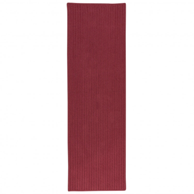 Tapis rouge brique tressé à la main Spiker, Tapis de couloir 2 pi x 11 pi
