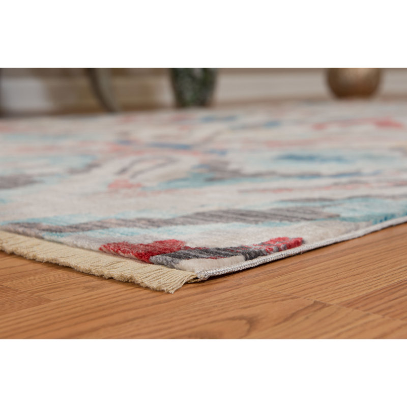 Tapis bleu / gris Efaz, Rectangle 5 pi 3 po x 7 pi 6 po