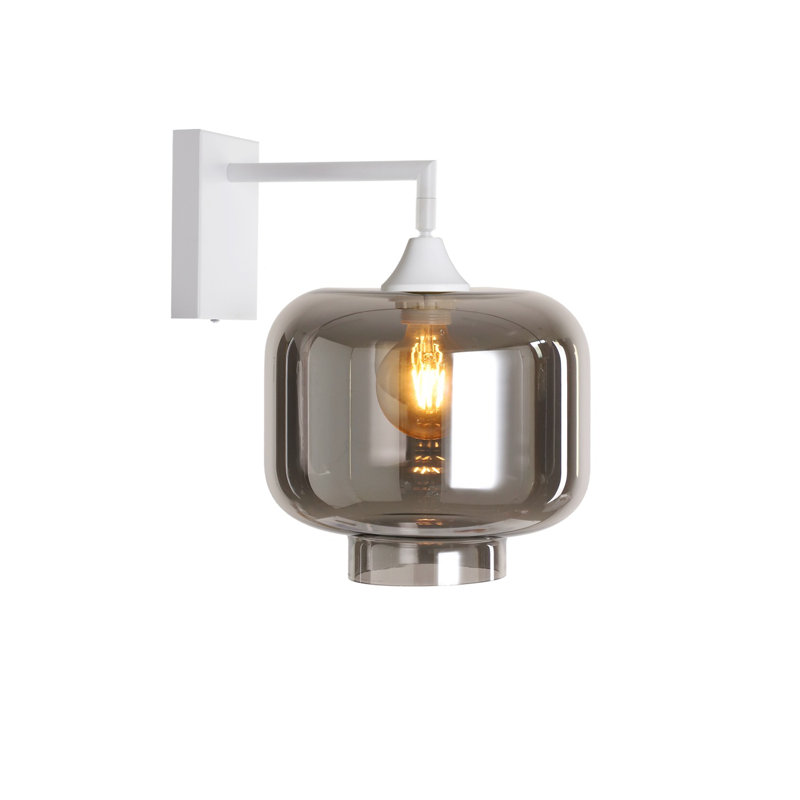 Bocana Armed Sconce, Smoke, White
