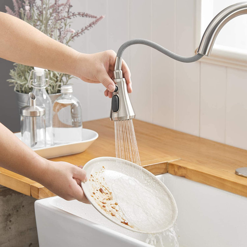 VIBRANTBATH Kitchen Faucet, Brushed Nickel, 2 GPM