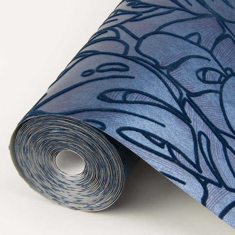 Rouleau de papier peint botanique L 33 pi x l 20,5 po Balboa, Indigo