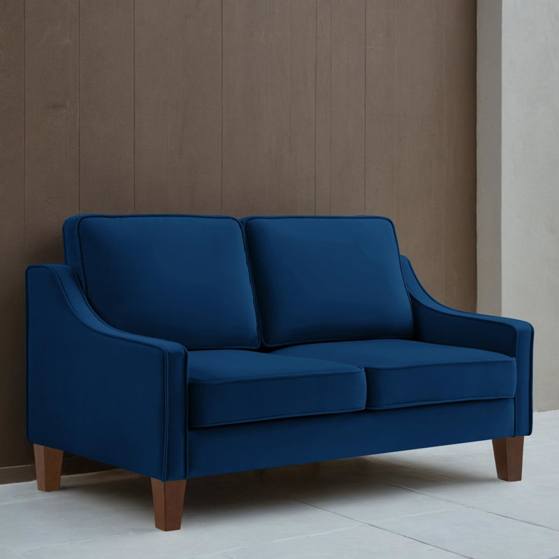 Canapé 52 po, Velours bleu marine