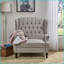 Fauteuil inclinable surdimensionné inclinable avec garniture cloutée | Tissu gris clair