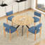 Ensemble de 2 chaises d'appoint rembourrées en lin de couleur bleue avec structure en bois massif et dossier amovible, pour salle à manger