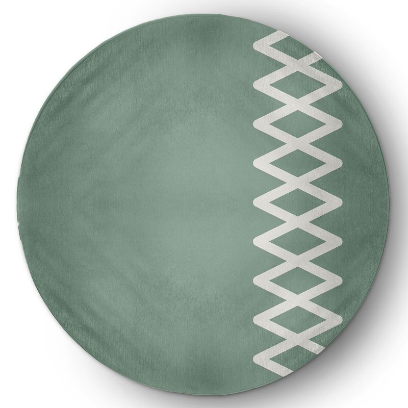 Chenille Geometric Rug, Round 5'