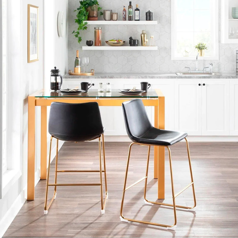 Tabouret de comptoir Aulbusson, Noir, 4