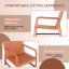 5 meubles de patio - brun abricot, 3, 2 chaises, tables basses, rouille, polypropylène, imperméable, espace, cadre intérieur / extérieur brun à lattes respirantes, assemblage rapide, utilisation intelligente de l'espace-1003080436