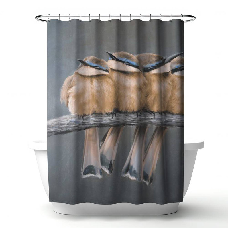Chananya – Polyester Shower Curtain, Dye Sublimation Print, 71" W × 74" L