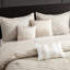 Édredon grand beige 7 pièces à motif diagonal, rembourrage toutes saisons, literie de luxe avec coussins décoratifs grand, beige, design, literie,-120954182
