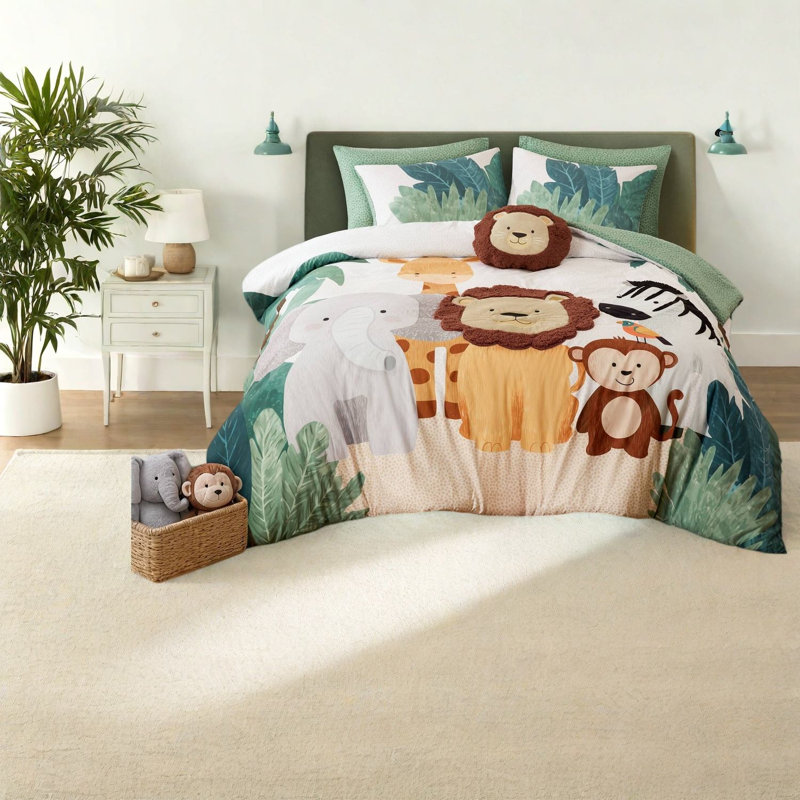 Ensemble d'édredon en microfibre pour grand lit Safari