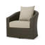 Fauteuil confortable et pivotant en aluminium, brun et bleu marine