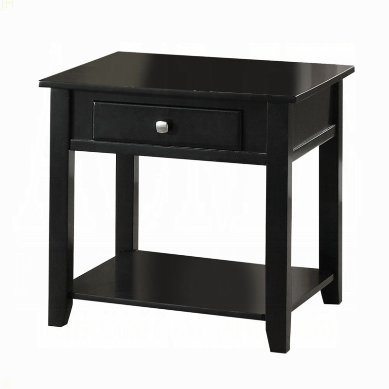 Black End Table With Bottom Shelf
