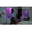 71" Tall Glass Bar Cabinet with RGB LED lighting and motion sensors, Lockable 3-Tier Wine Display Storage Cabinet-1049345156