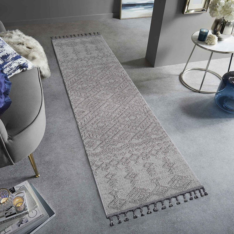 Tapis de couloir d'extérieur traditionnel Guros Collection, Tapis de couloir 2 pi 2 po x 8 pi