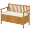 Wood Patio Bench,Outdoor Bench With Storage Compartment,Garden Bench With Cushion