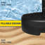 Base de parasol demi-ronde - remplie de sable / eau, capacité 40 / 46lb, noir, pour poteau de 1,5 po ou 2 po