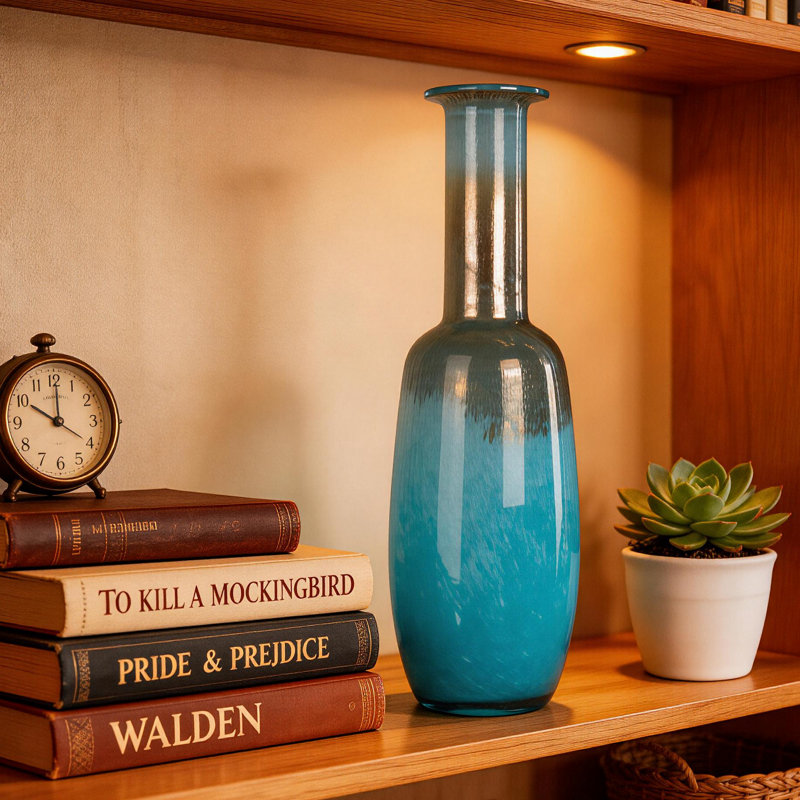 Lashundria Glass Vase, 18" H x 5.25" W x 5.25" D