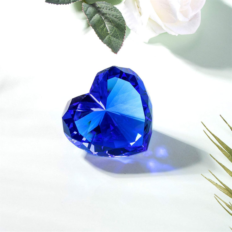 K9 Crystal Heart, objet décoratif et presse-papier de table, Bleu