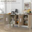 Buffet buffet, armoire de cuisine avec 3 portes en rotin et tablettes réglables-314633823