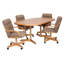 Ensemble de salle à manger extensible à roulettes double piédestal 5 pièces Aithley-91826546-91696297