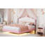 Lit plateforme tapissier avec bandes claires-1109022923