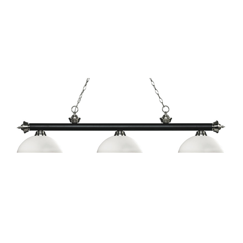 Chevelle 3 - Light Bowl Pendant, Matte Opal, Matte Black