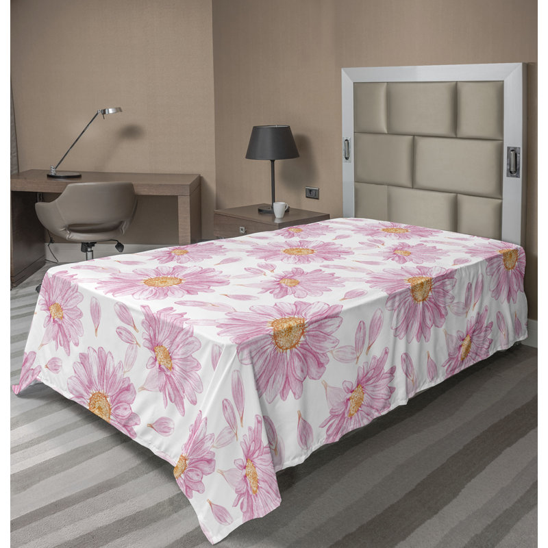Drap plat Ambesonne Spring, Drap plat pour lit simple