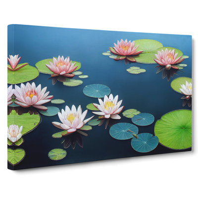 Picturesque Water Lily Pond - Wrapped Canvas