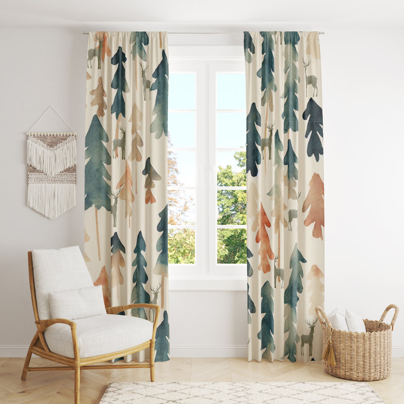 Semi Sheer Curtain Pair, 20" W x 52" L