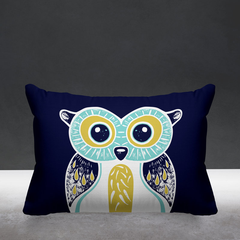 Coussin intérieur Addison Woodland Owl, Bleu marine