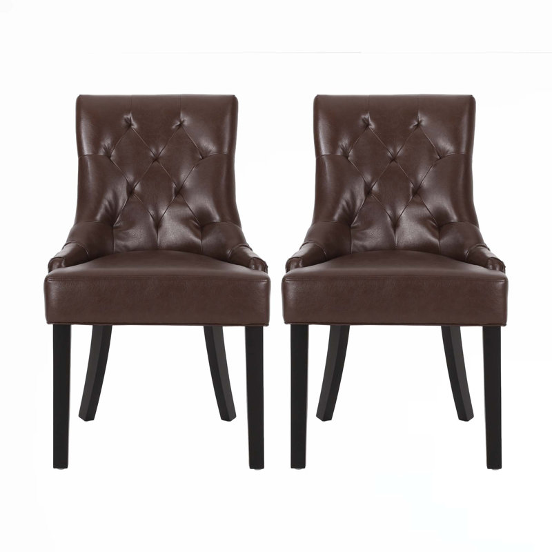 Dining Chairs, Dark Brown PU