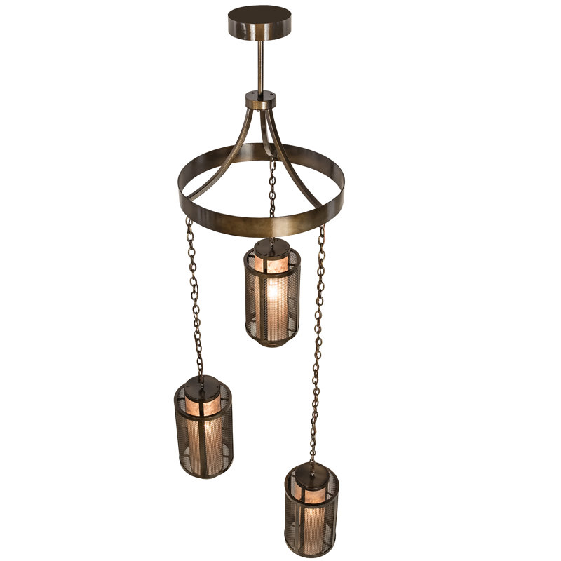 Luminaire suspendu cylindrique à 3 lumières