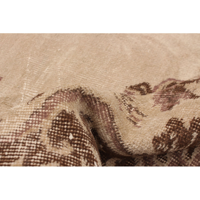 Tapis kaki clair rétro Vincente 7 pi 0 po x 10 pi 0 po