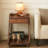 Modern Minimalist Black Walnut Wood Mobile Side Table with Wheels