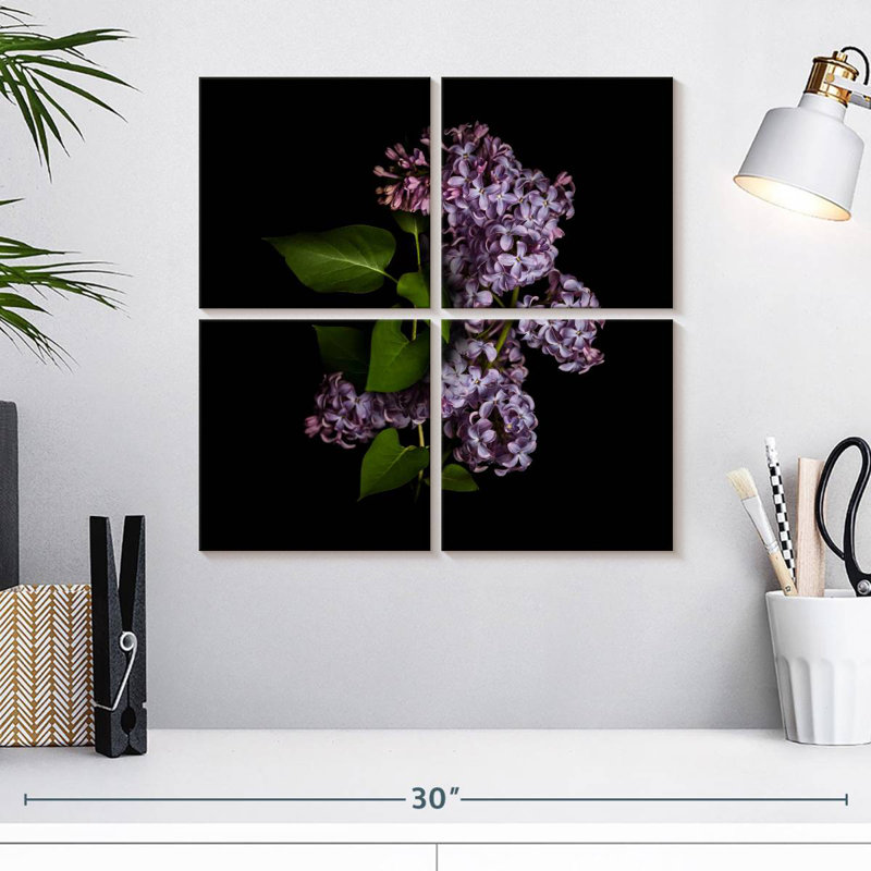 Harnek lilas dans le noir, H 18 po x l 18 po