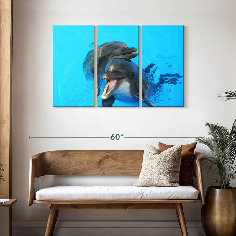 Happy Dolphins, 28" H x 45" W
