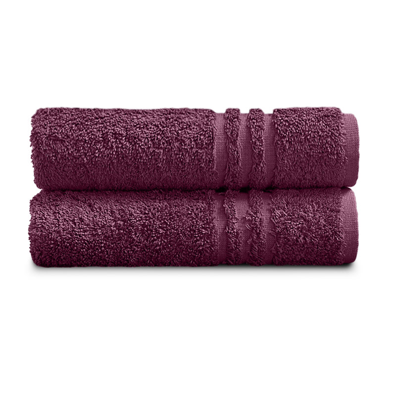 Cotton Hand Towel (Set of 2), Plum